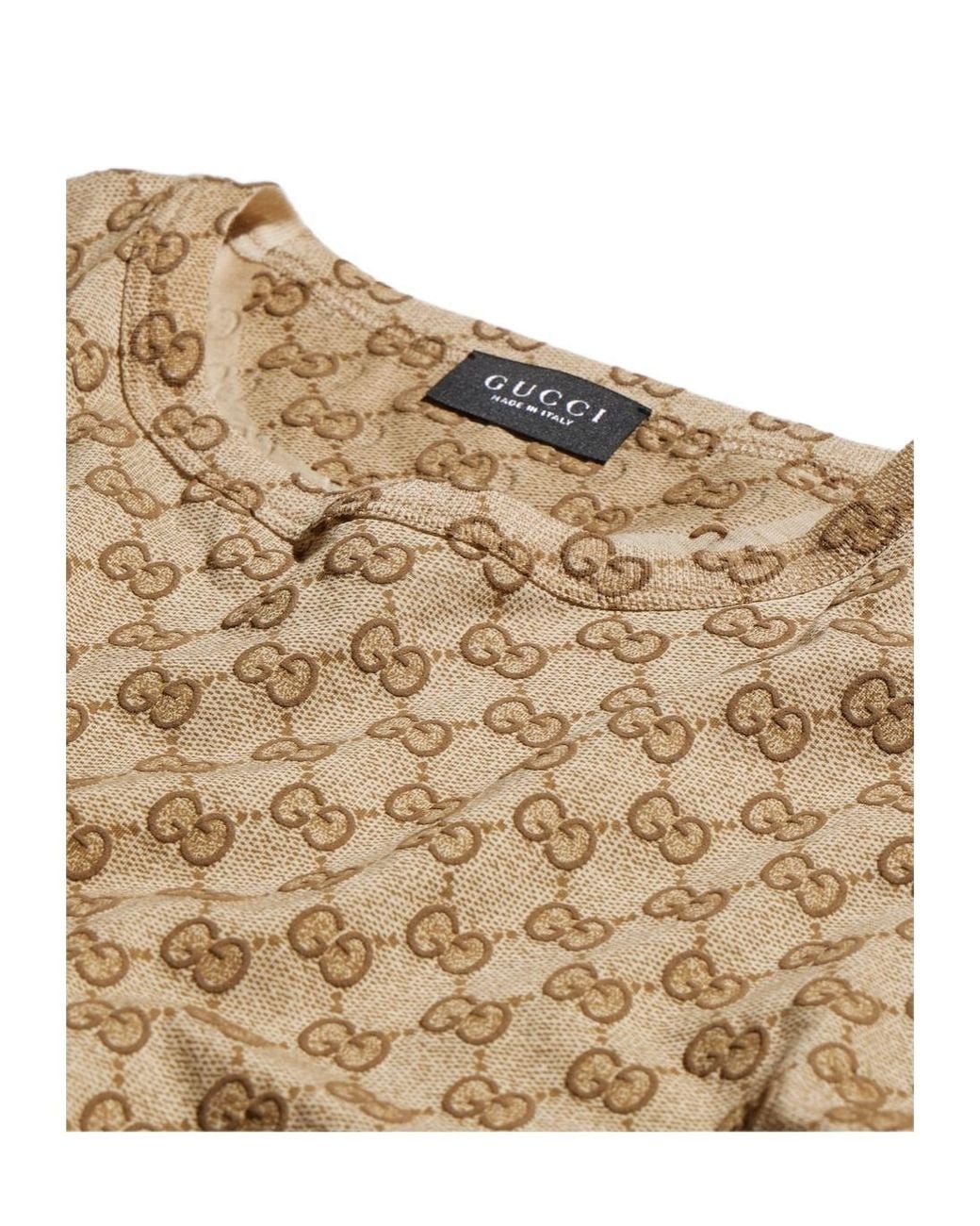 Gucci Natural Printed Cotton T-Shirt
