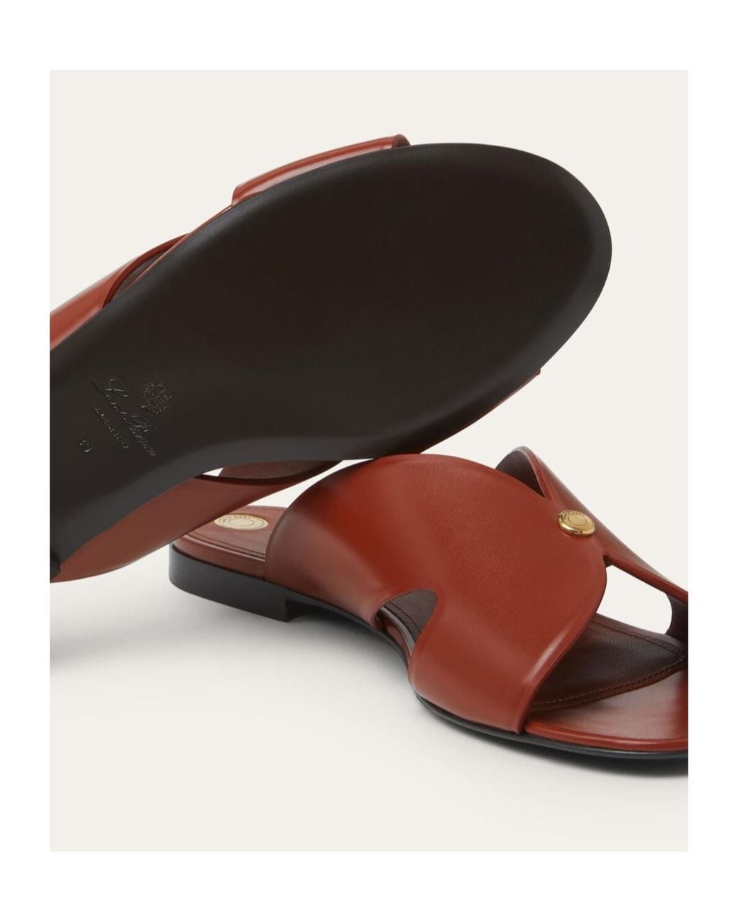Loro Piana Brown Vera Cross-Over Strap Sandals
