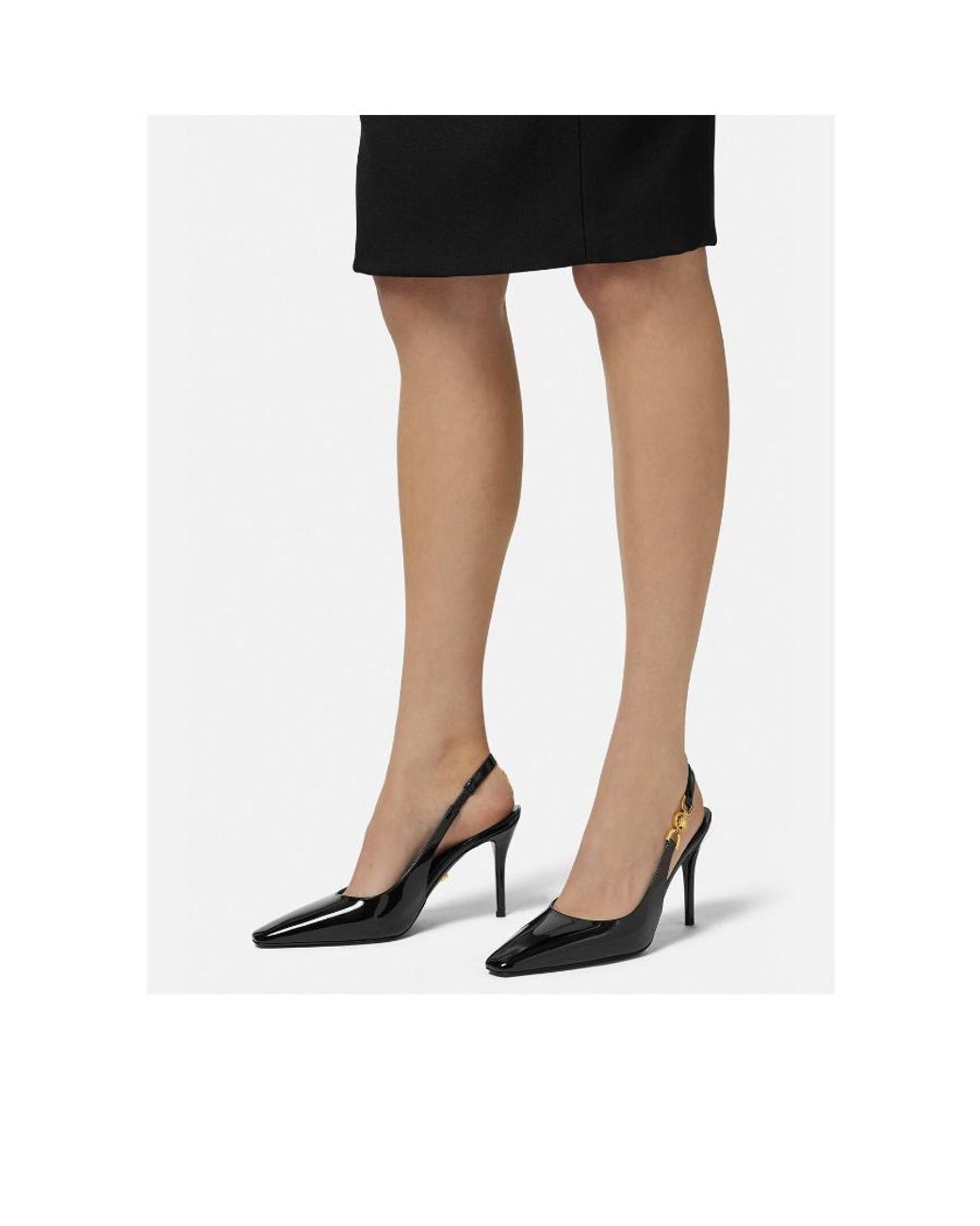 Versace Black Medusa 95 Slingback Pumps