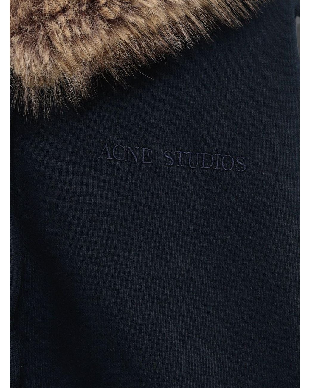 Acne Green Sweater With Faux-Fur Hood
