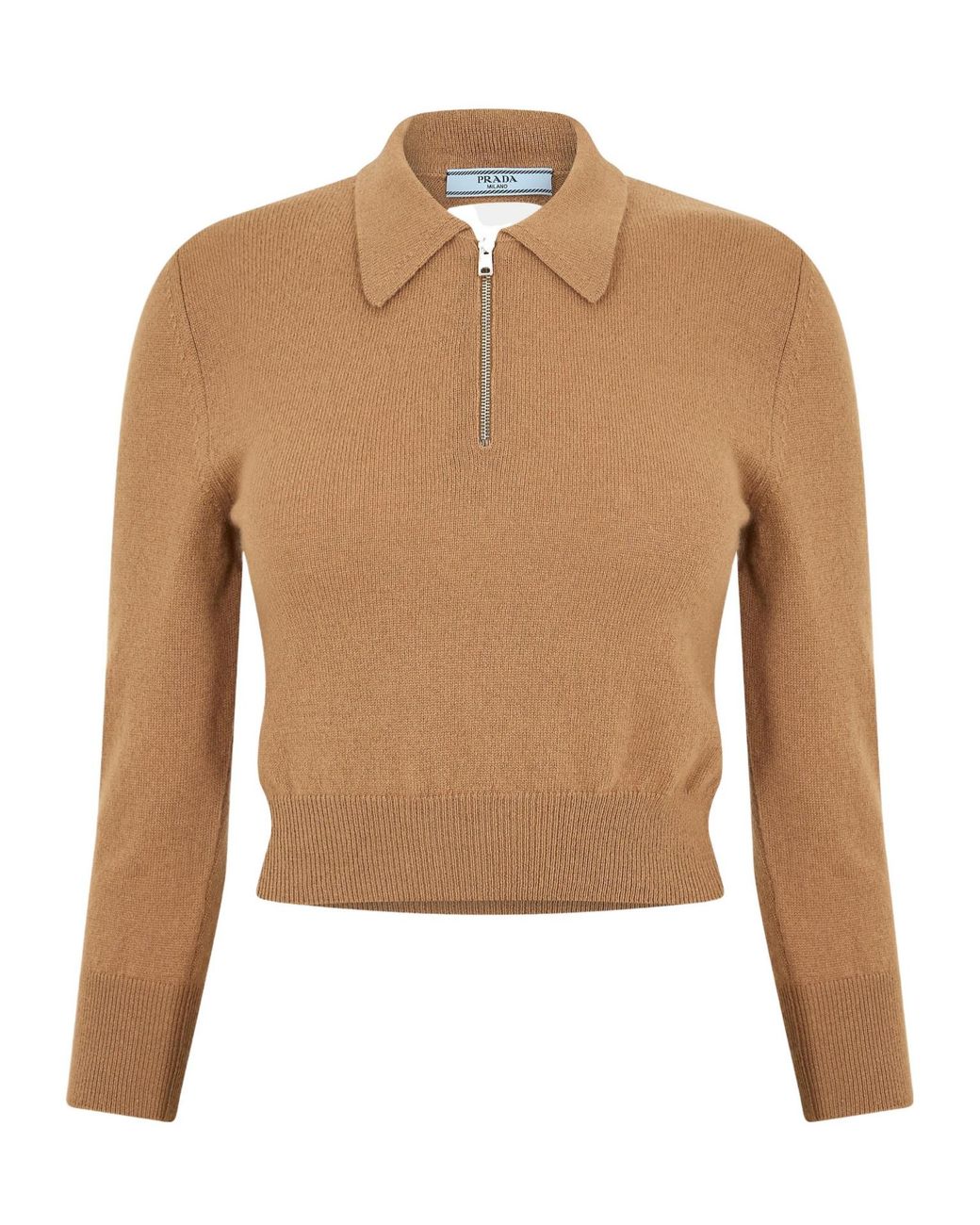 Prada Natural Ribbed-Knit Sweater