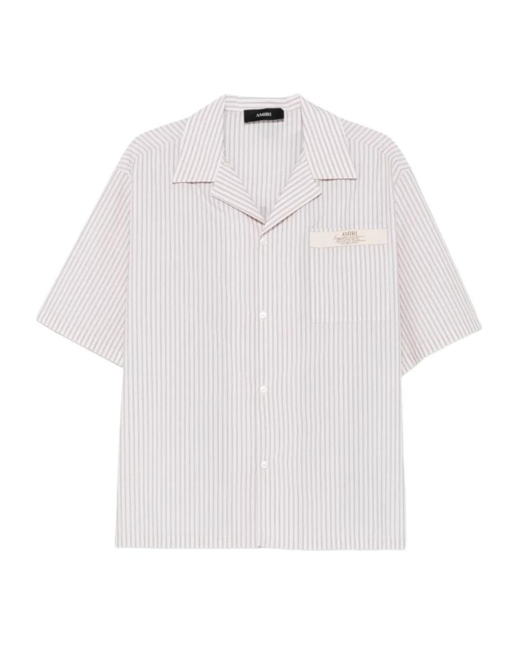 Amiri White Box Camp Striped Shirt for men