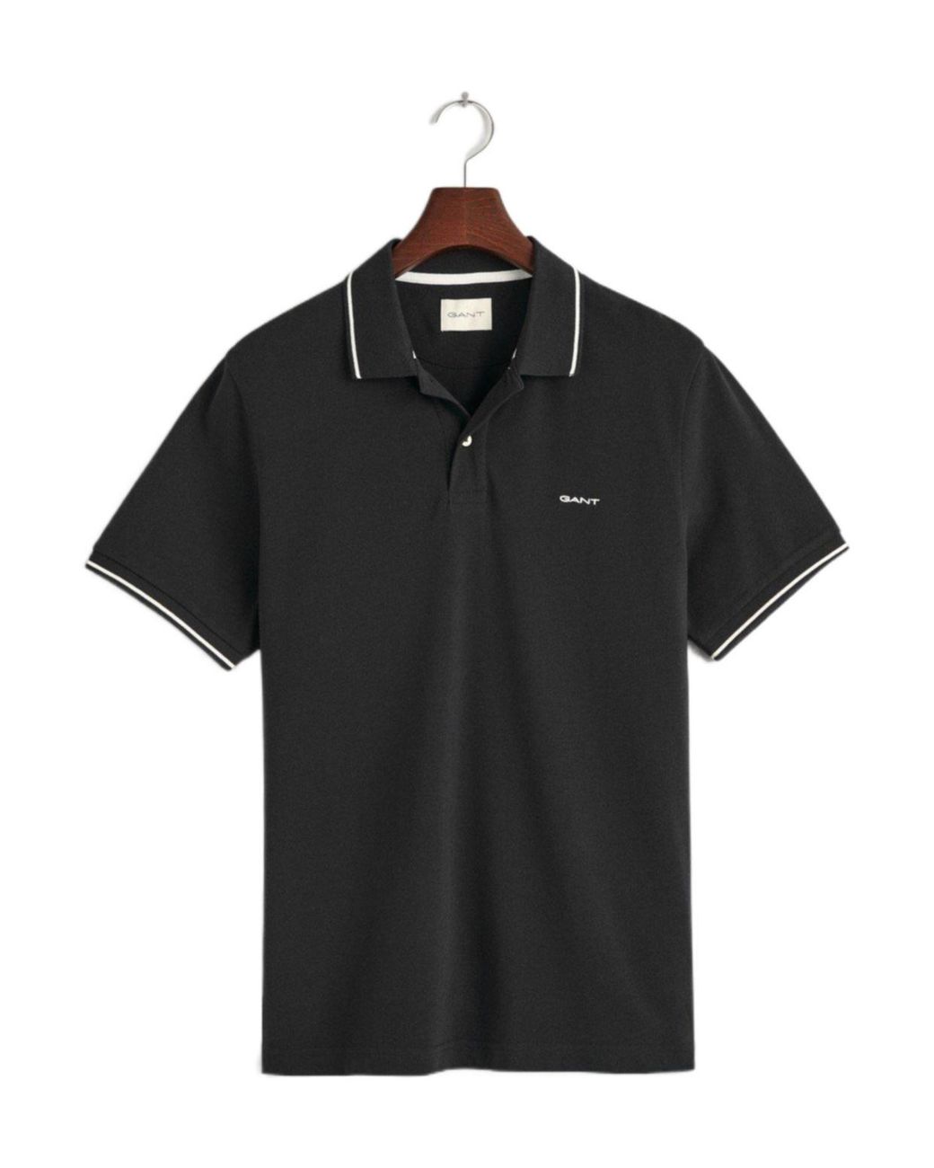 Gant Black Logo Short Sleeve Polo Shirt for men