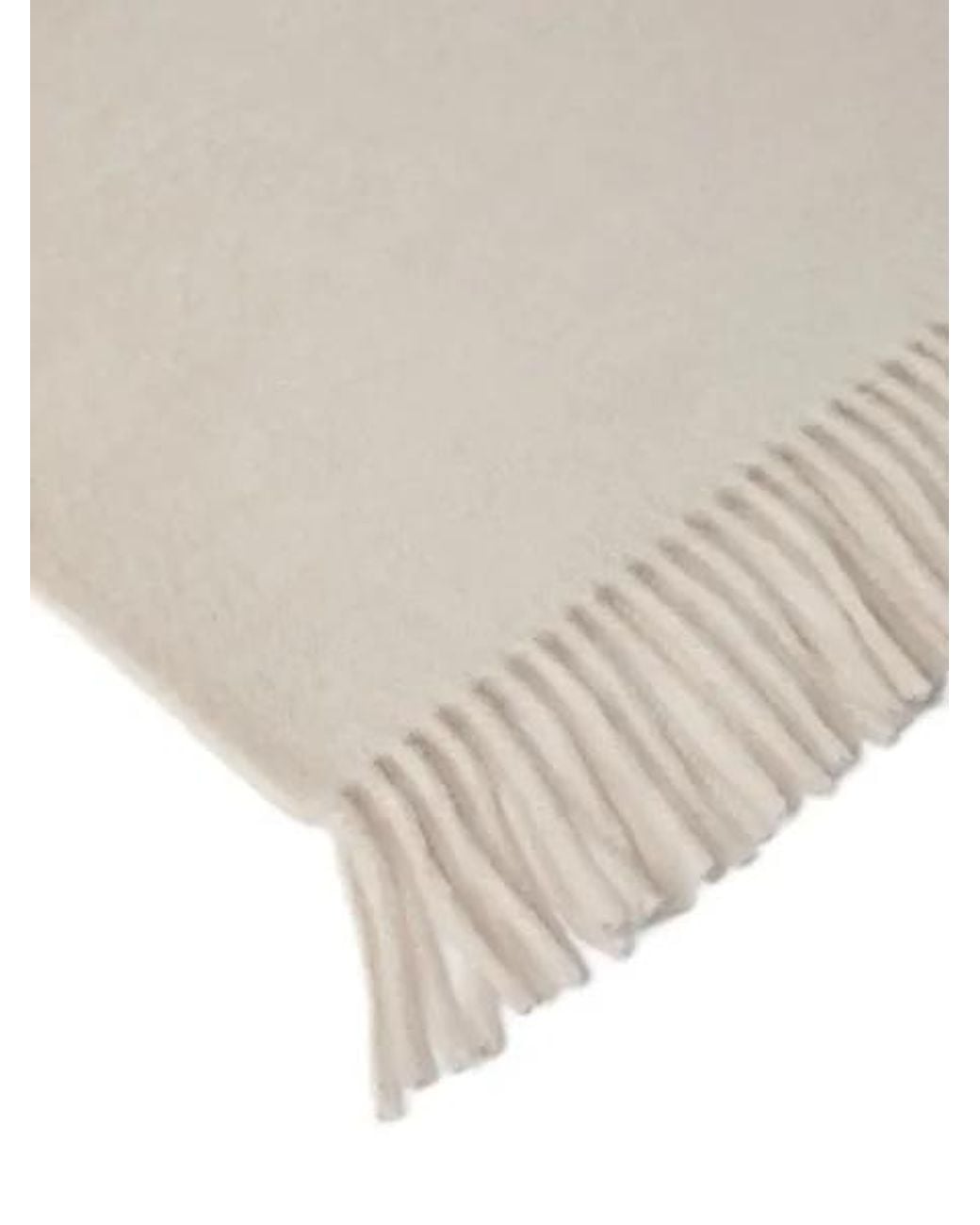 Brunello Cucinelli White Cashmere Scarf With Fringes