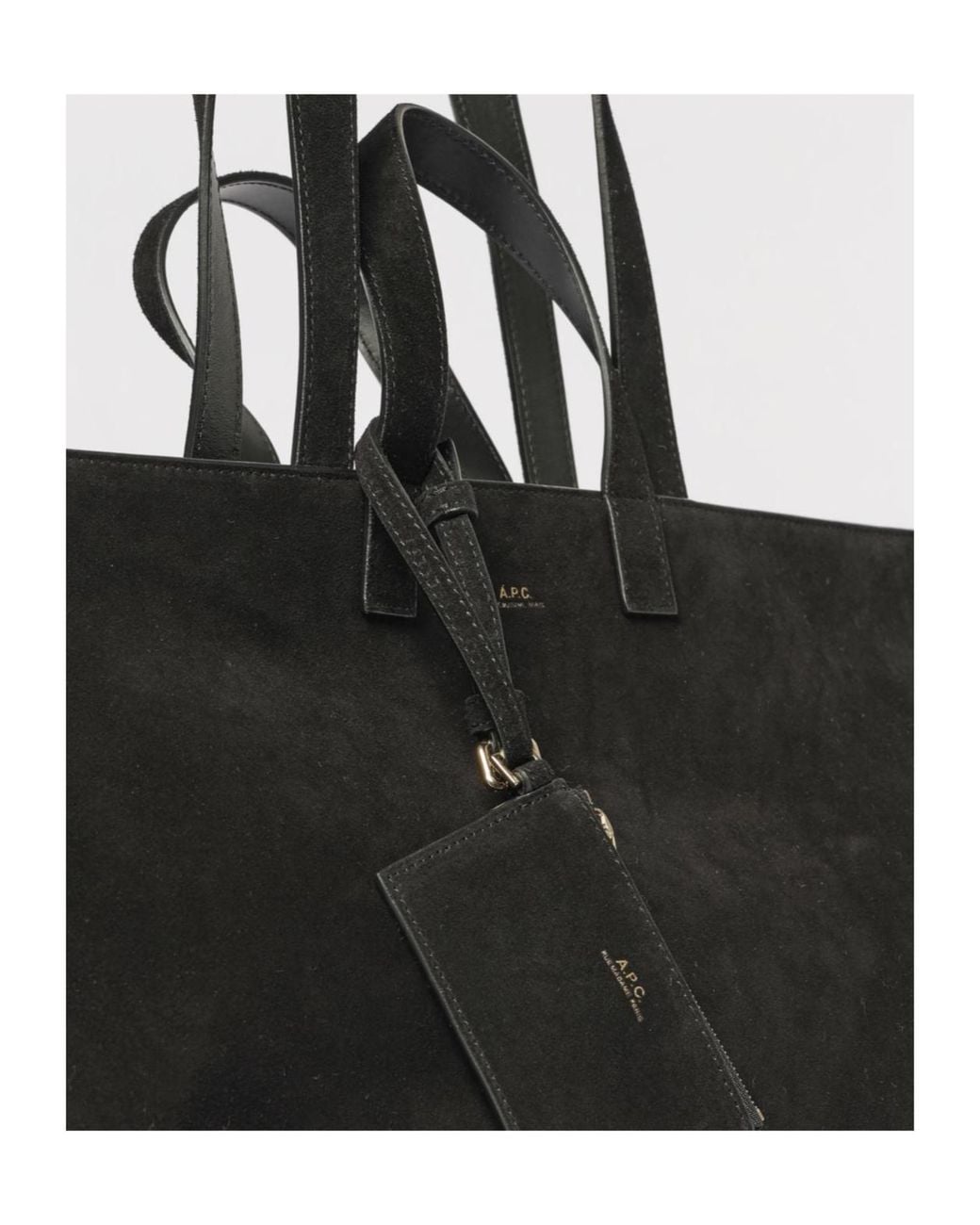 A.P.C. Black Le Drummer Suede Tote Bag