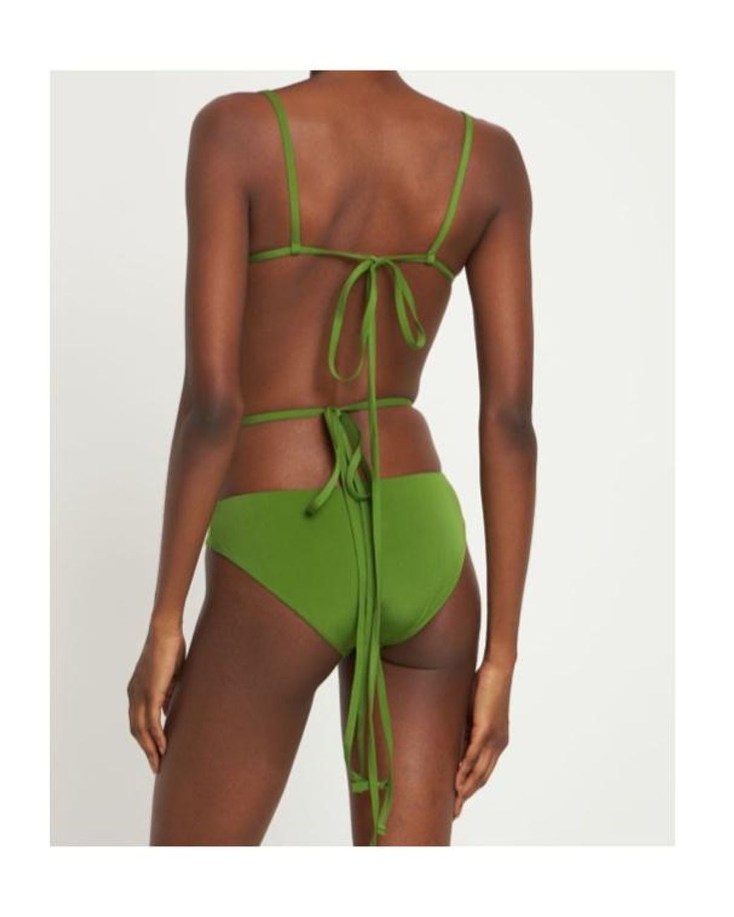 Christopher Esber Green Tie Front Back Bikini Top