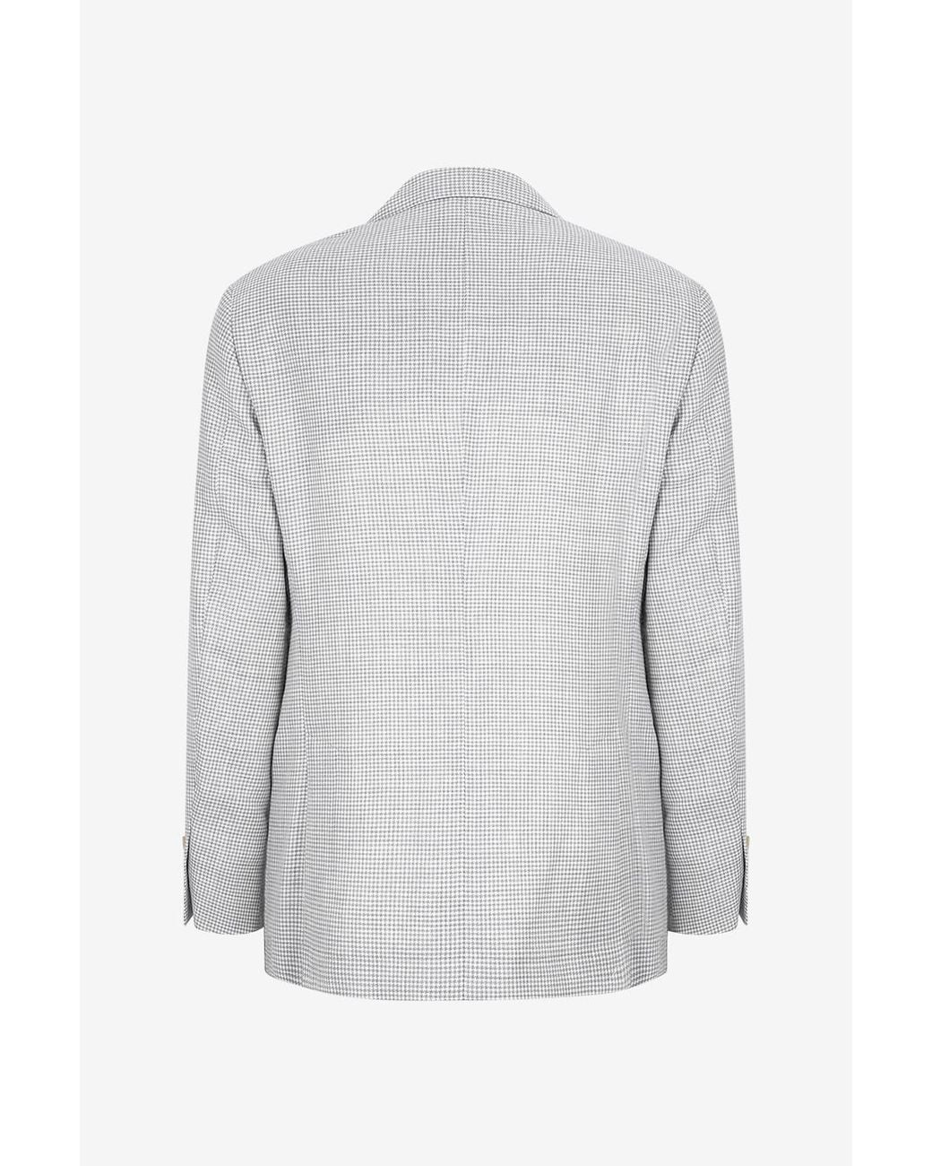 Brunello Cucinelli White Single-Breasted Suit Jacket for men