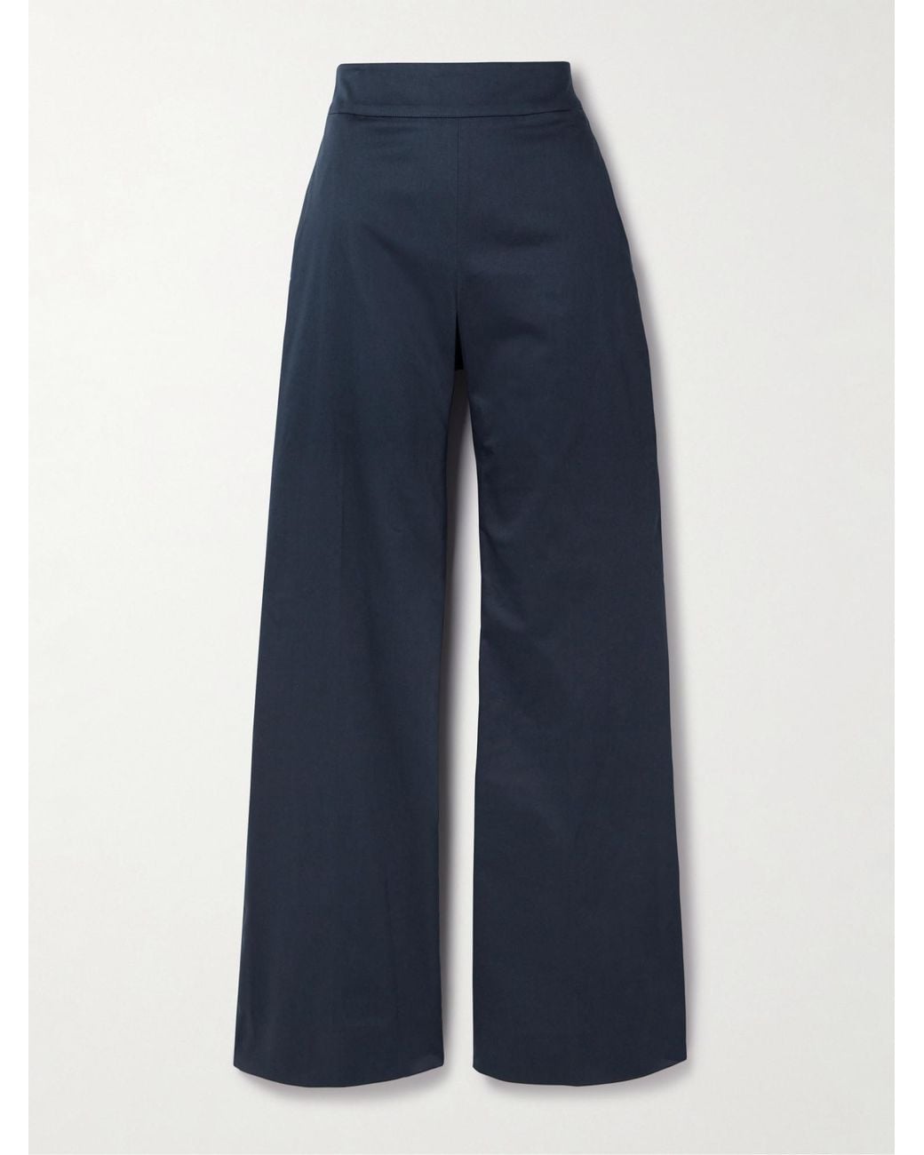 Carolina Herrera Blue High-Waisted Wide-Leg Casual Pants