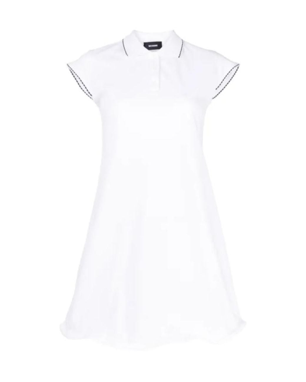we11done White Contrast-Stitching Shirt Dress