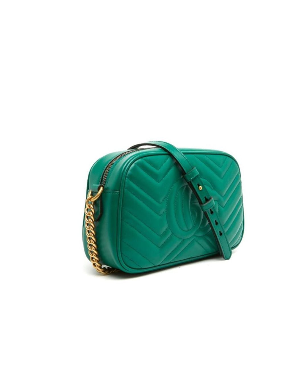 Gucci Green Gg Marmont Small Shoulder Bag