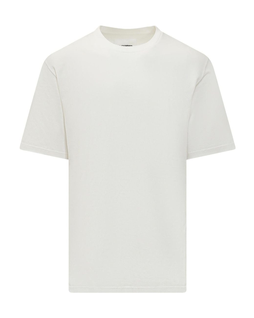 Jil Sander White Logo-Printed Crewneck T-Shirt for men