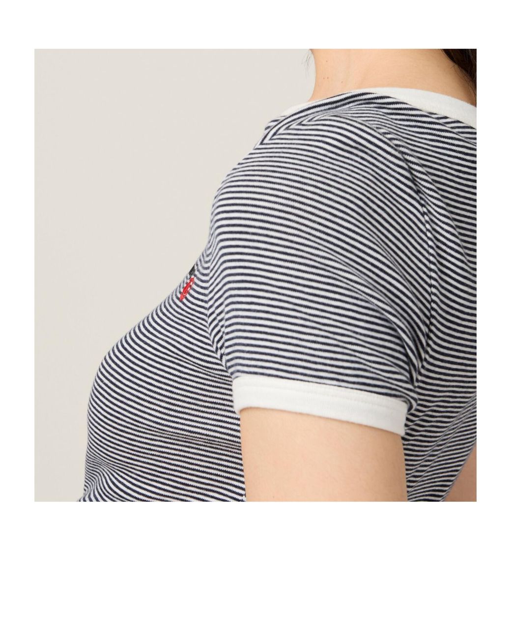 Miu Miu Gray Petit Bateau X Ribbed Jersey T-Shirt