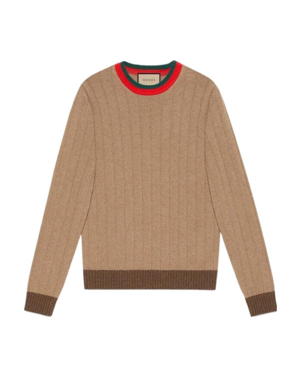 Gucci Natural Web Stripe-Neck Jumper for men