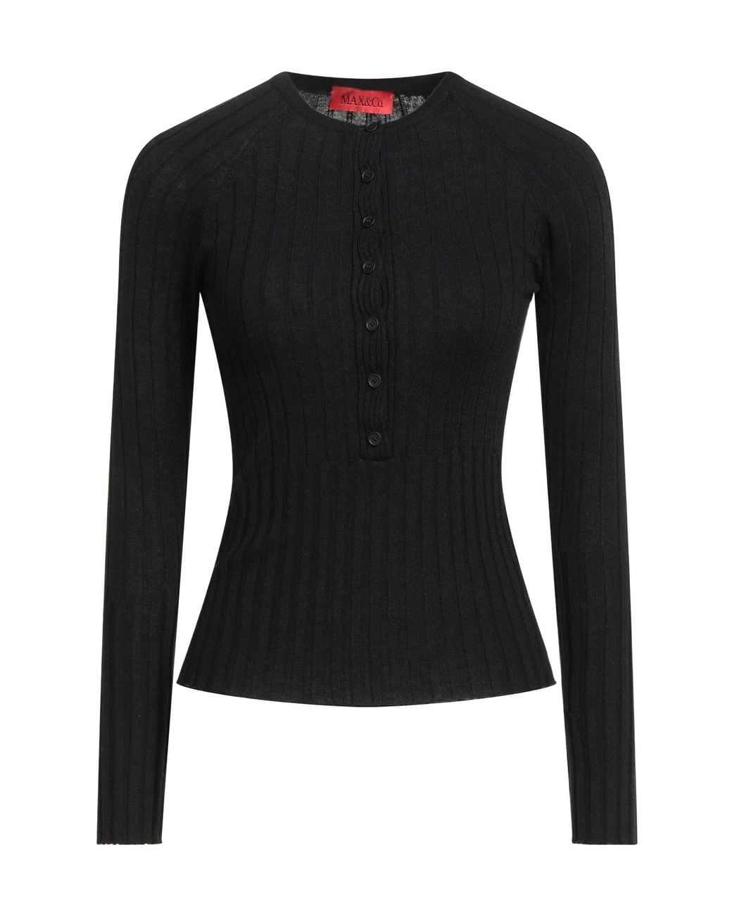 MAX&Co. Black Ribbed-Knit Jumper