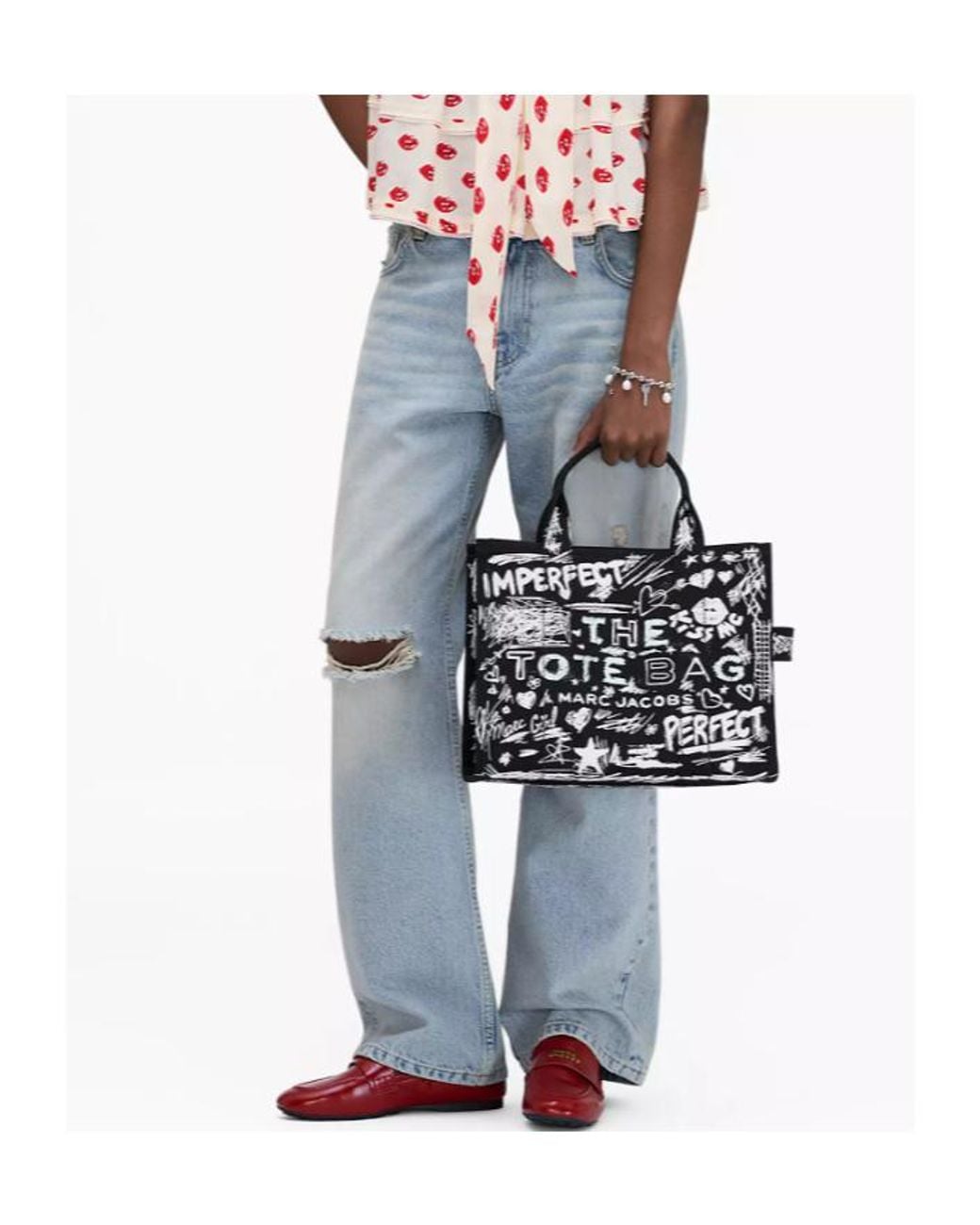 Marc Jacobs Black The Medium Printed Tote Bag