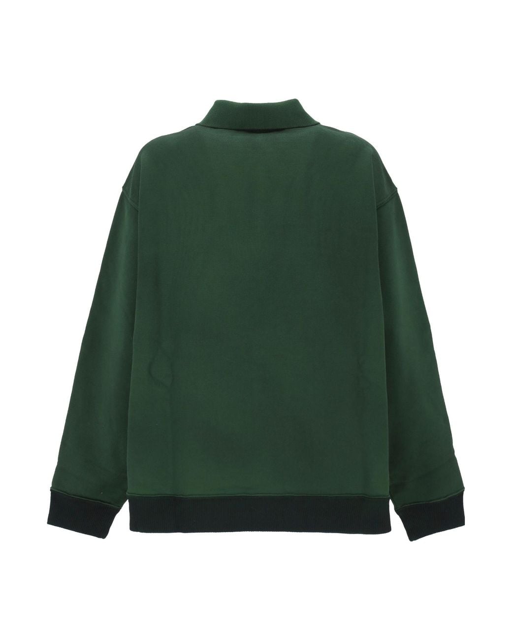 Miu Miu Green Long-Sleeved Oversized Polo Shirt