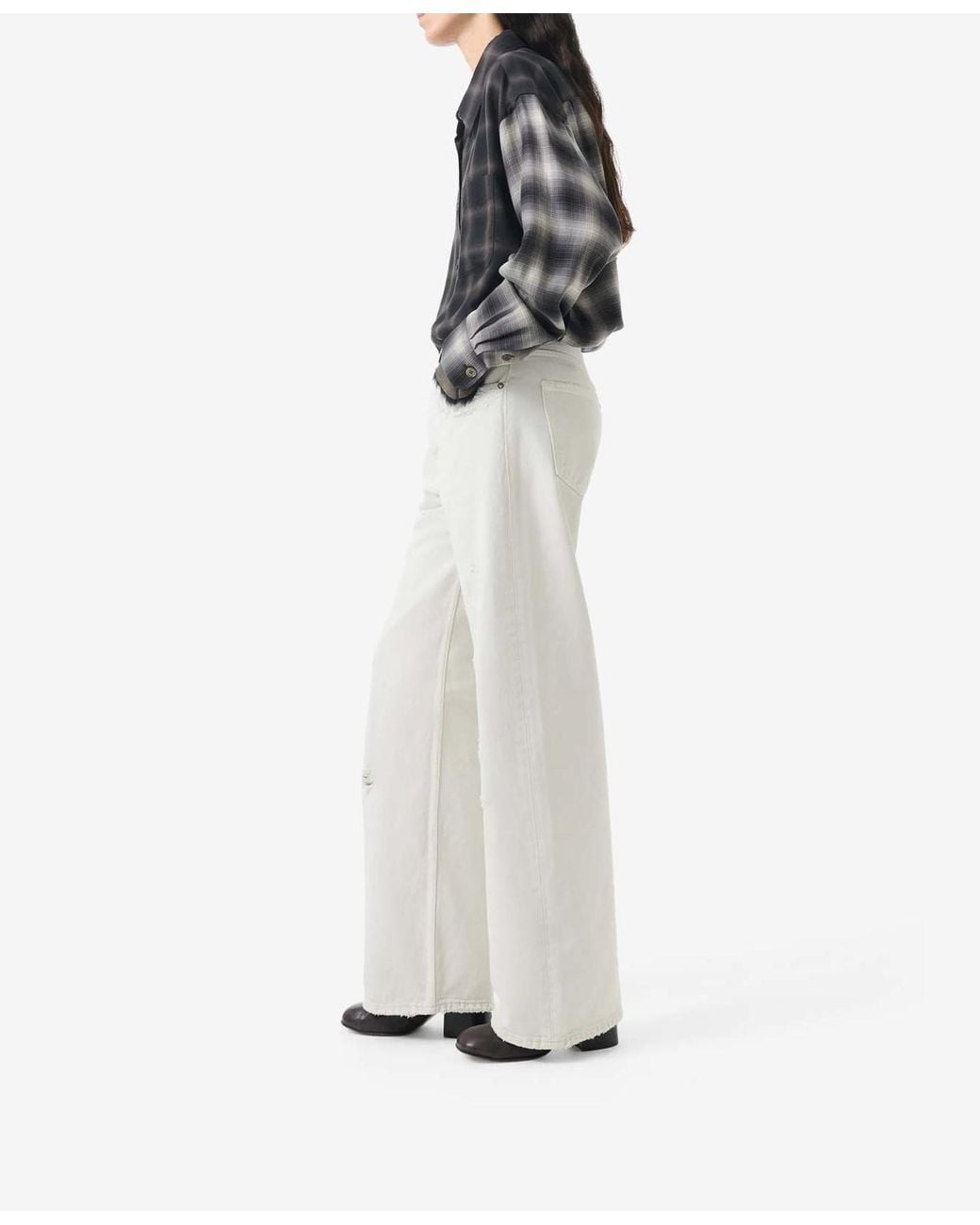 Our Legacy White Full Cut Straight-Leg Jeans