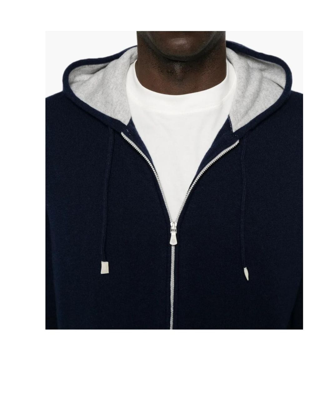 Eleventy Blue Zip-Up Hooded Sweater for men