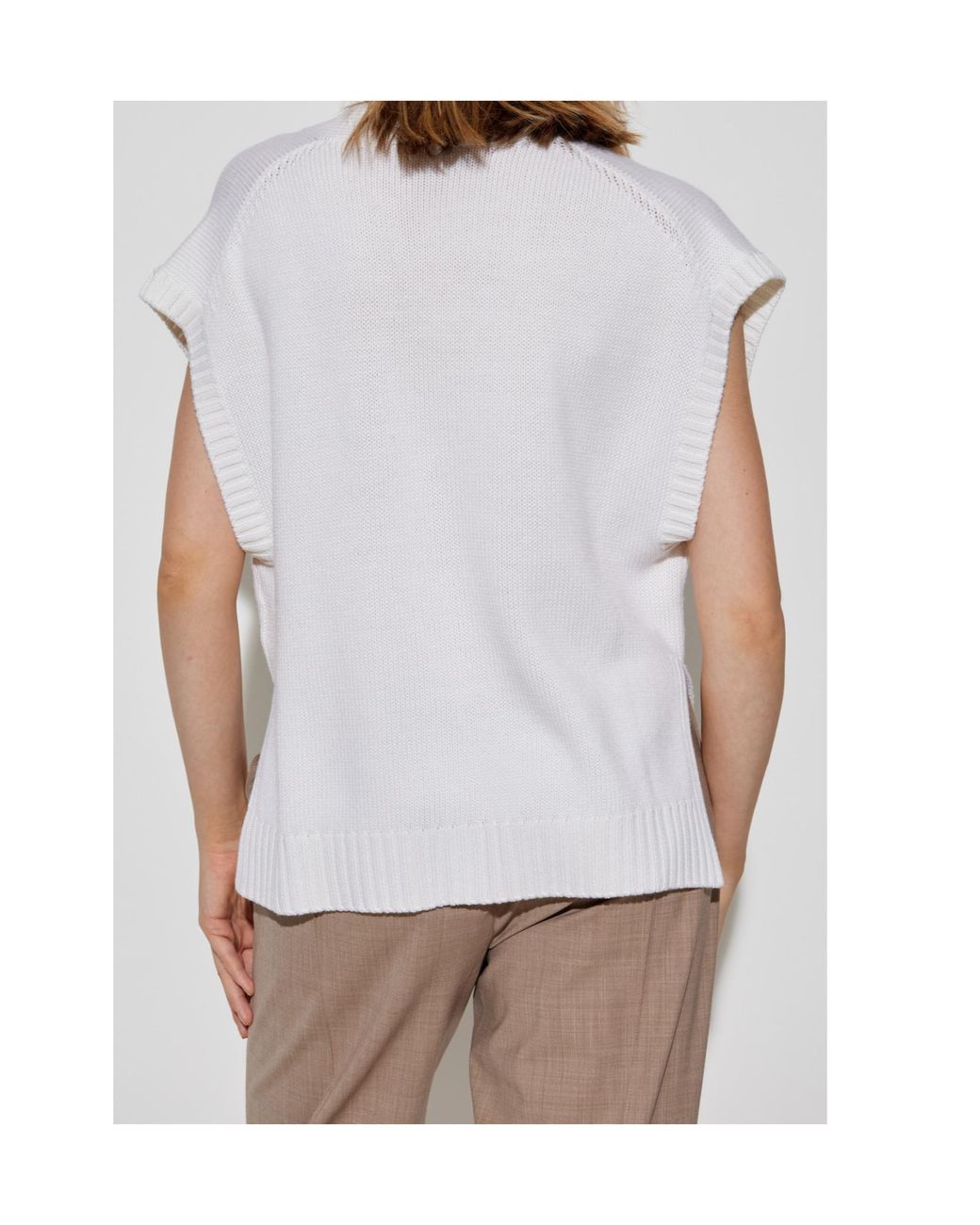 Fabiana Filippi White V-Neck Knitted Cardigan
