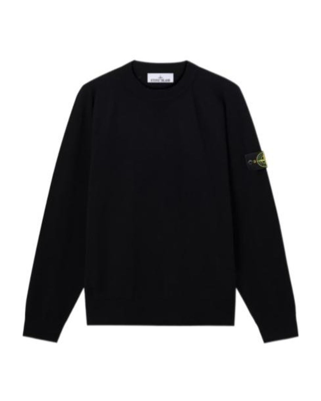 Stone Island Black Logo Patch Crewneck Sweater for men