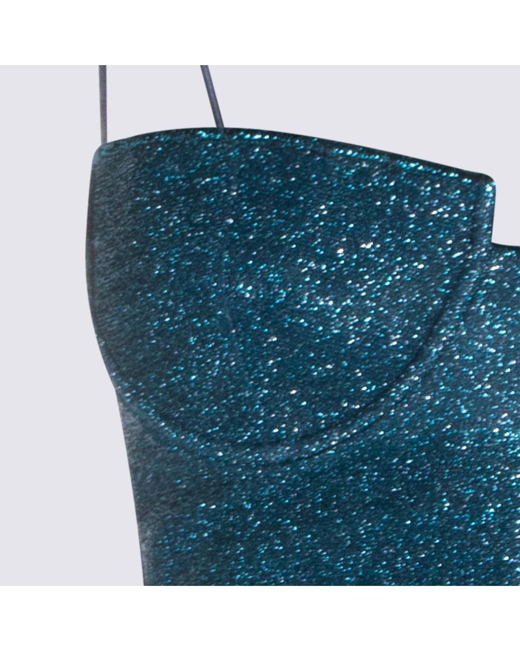 Oseree Blue Oséree Lurex Underwired One Piece Swimsuit