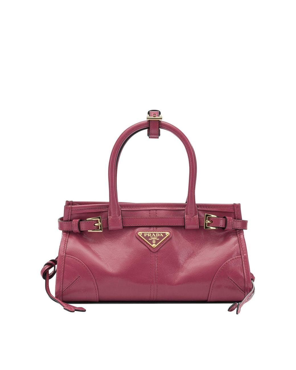 Prada Purple Bonnie Logo Plaque Mini Tote Bag
