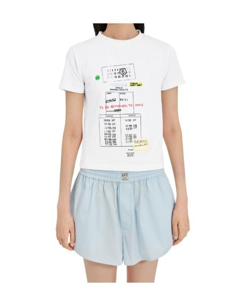 MM6 by Maison Margiela White Graphic Print Crewneck T-Shirt