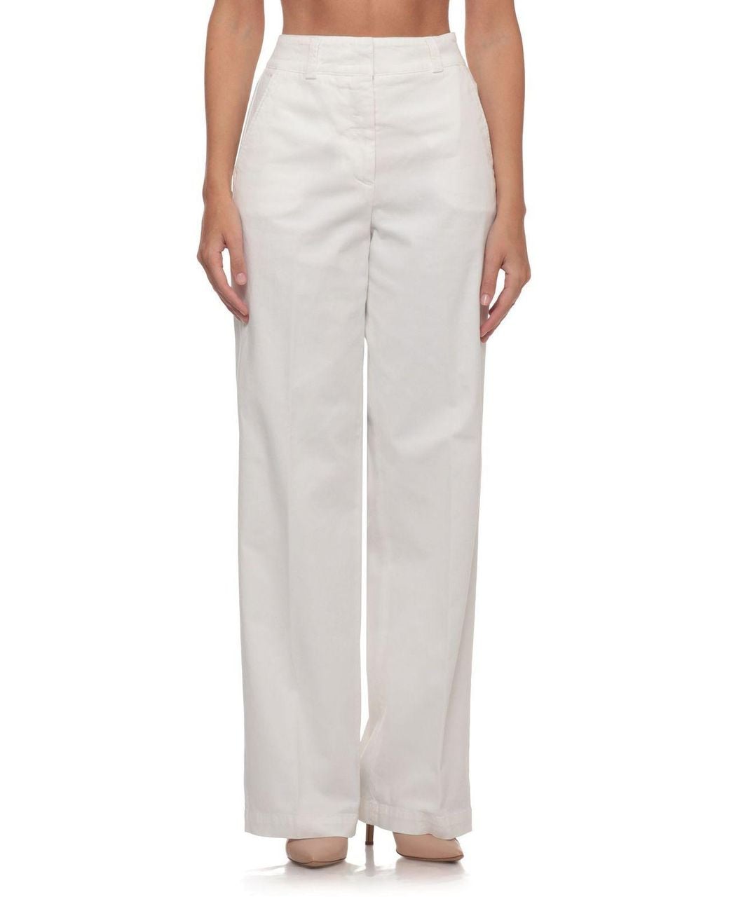 Peserico White Wide-Leg Pants