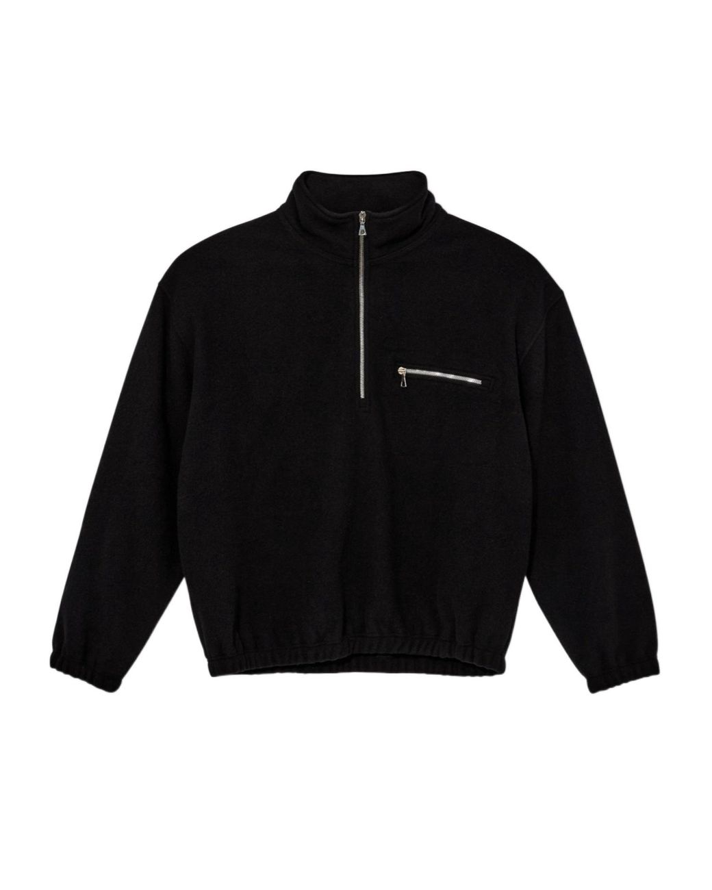 Rier Black Half-Zip Wool Sweatshirt for men