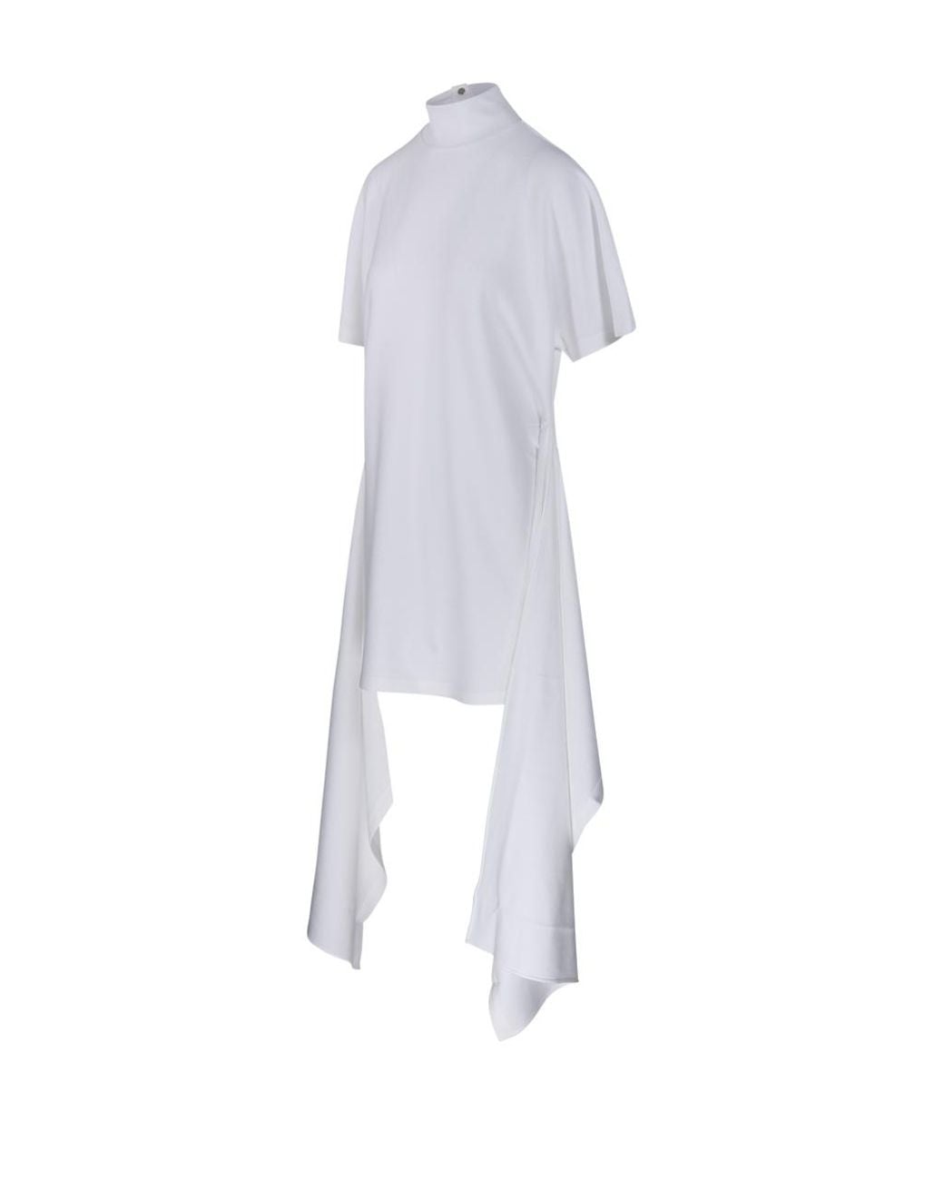 Alaïa White Alaïa Draped-Hem Short-Sleeve Dress