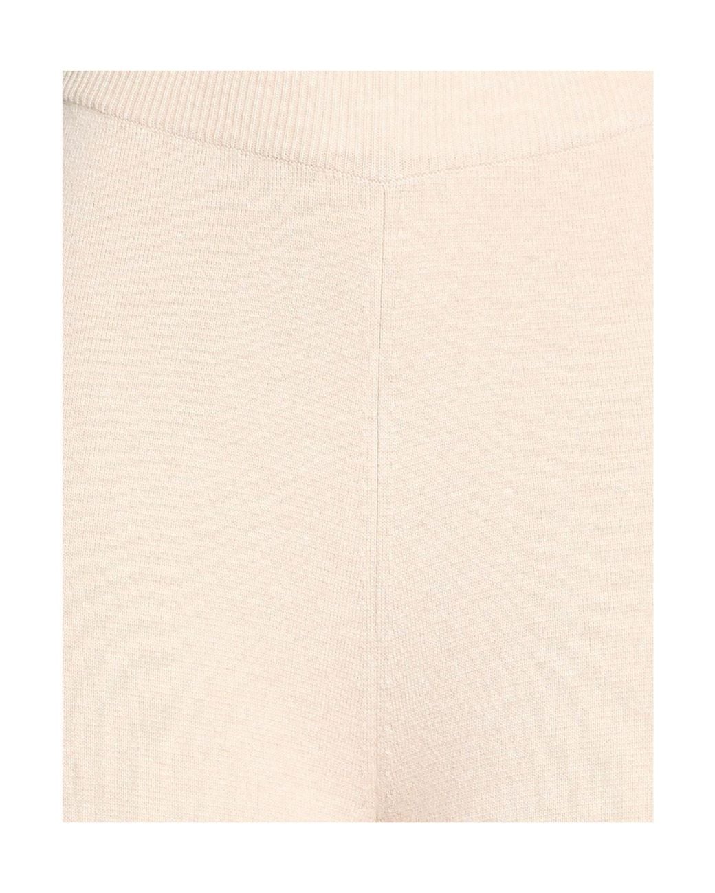 Max Mara Natural Plain Colour Wide-Leg Trousers