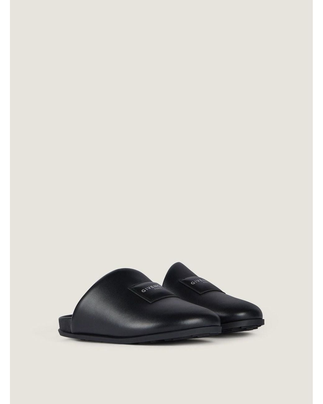Givenchy Black Logo Label Flat Mules