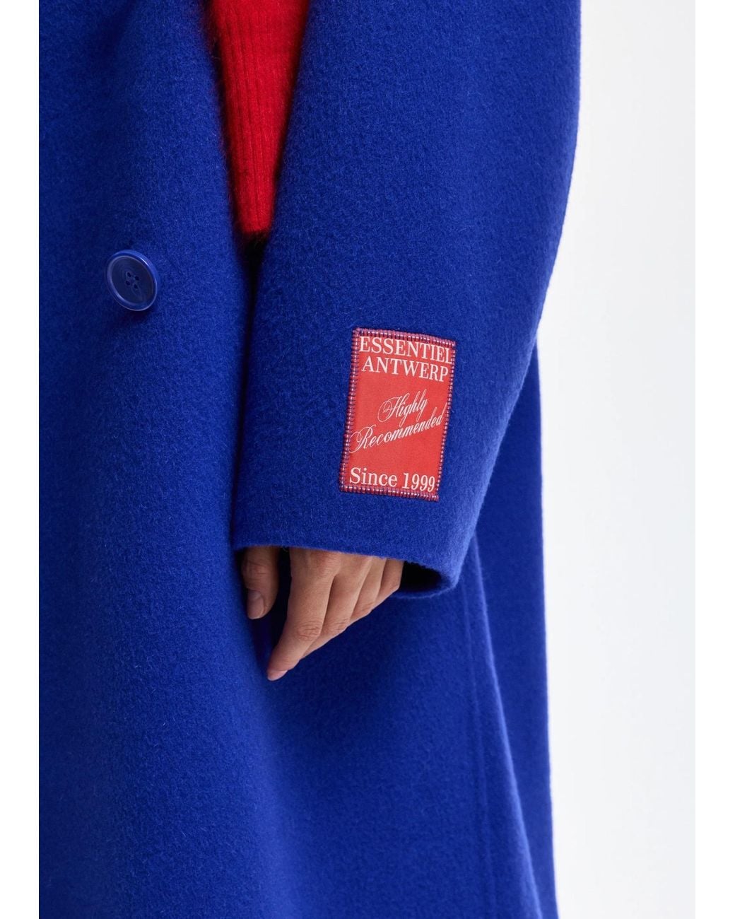 Essentiel Antwerp Blue Double-Breasted Coat