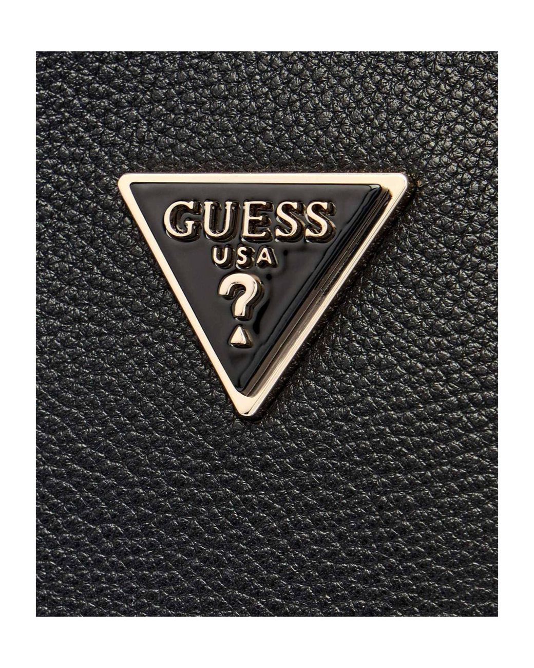 Guess Black Meridian Logo Plaque Top Handle Bag