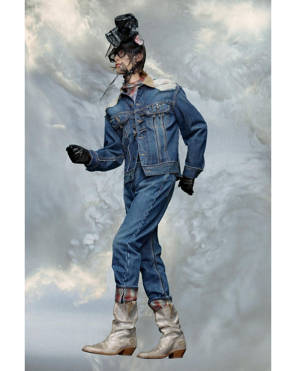Maison Margiela Blue Distressed Denim Button-Up Jacket for men