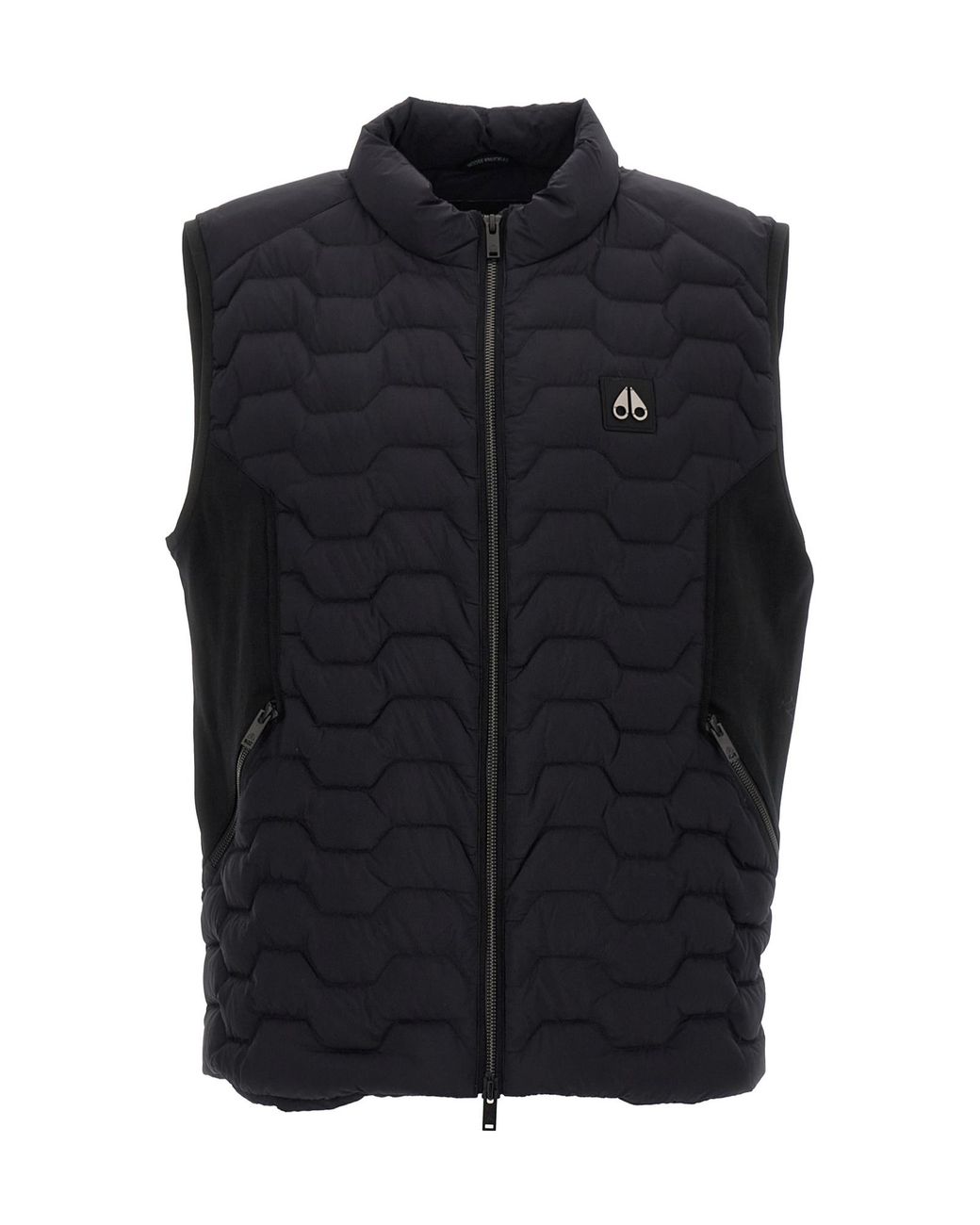 Moose Knuckles Black Granite Logo Plaque Vest for men