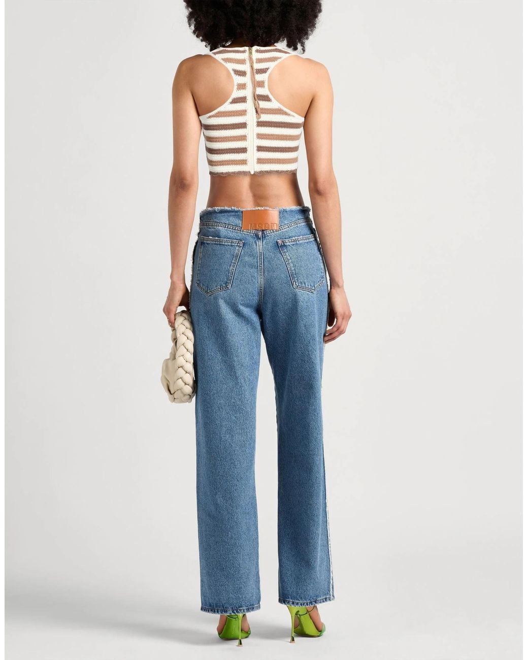 Ganni Natural Crochet-Knit Tops