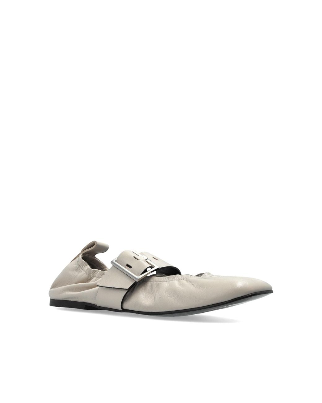 Alohas White Sarea Buckle-Fastening Ballet Flats