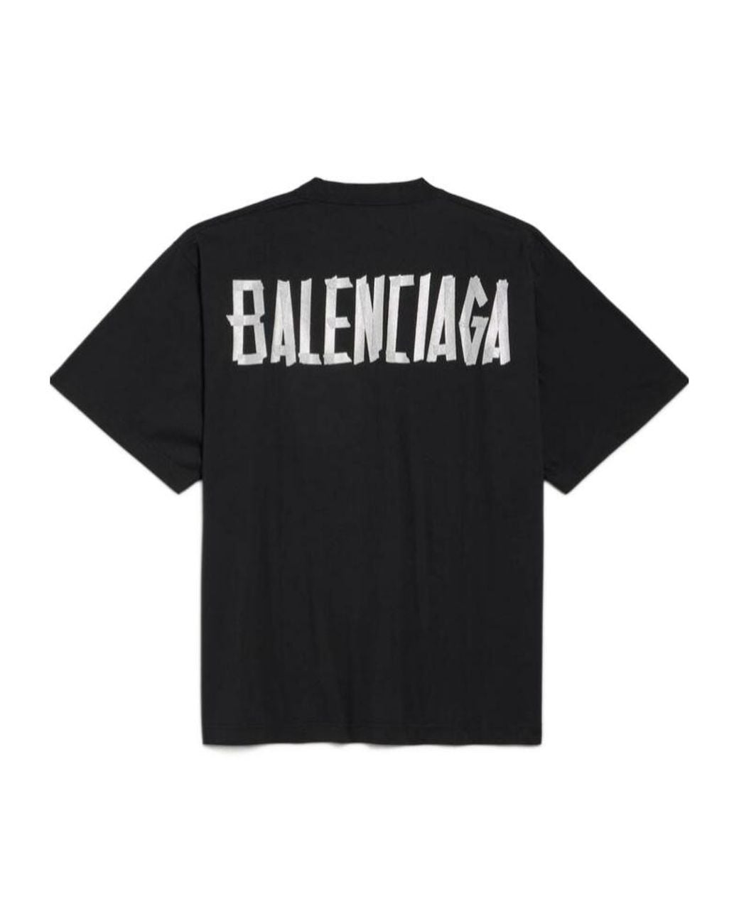 Balenciaga Black Logo Printed Crewneck T-Shirt