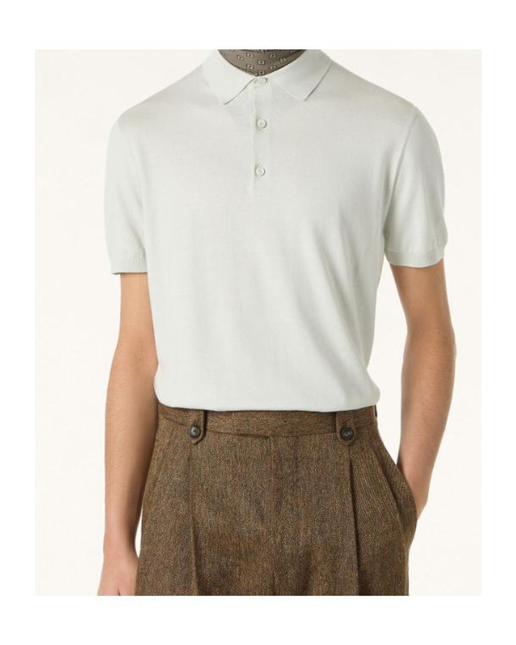 Loro Piana White Polo Shirt for men