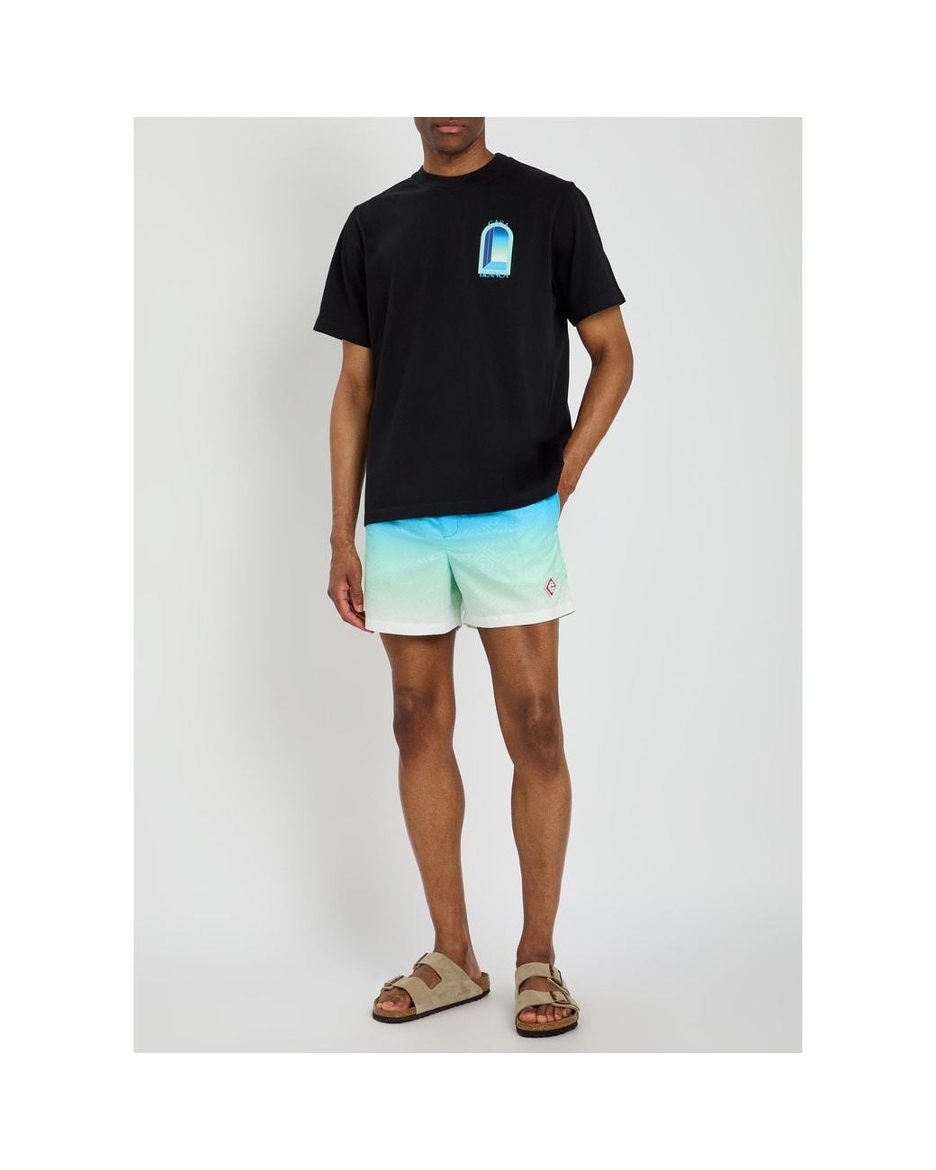 Casablanca Blue Casa Gradient Jacquard Swim Sh for men