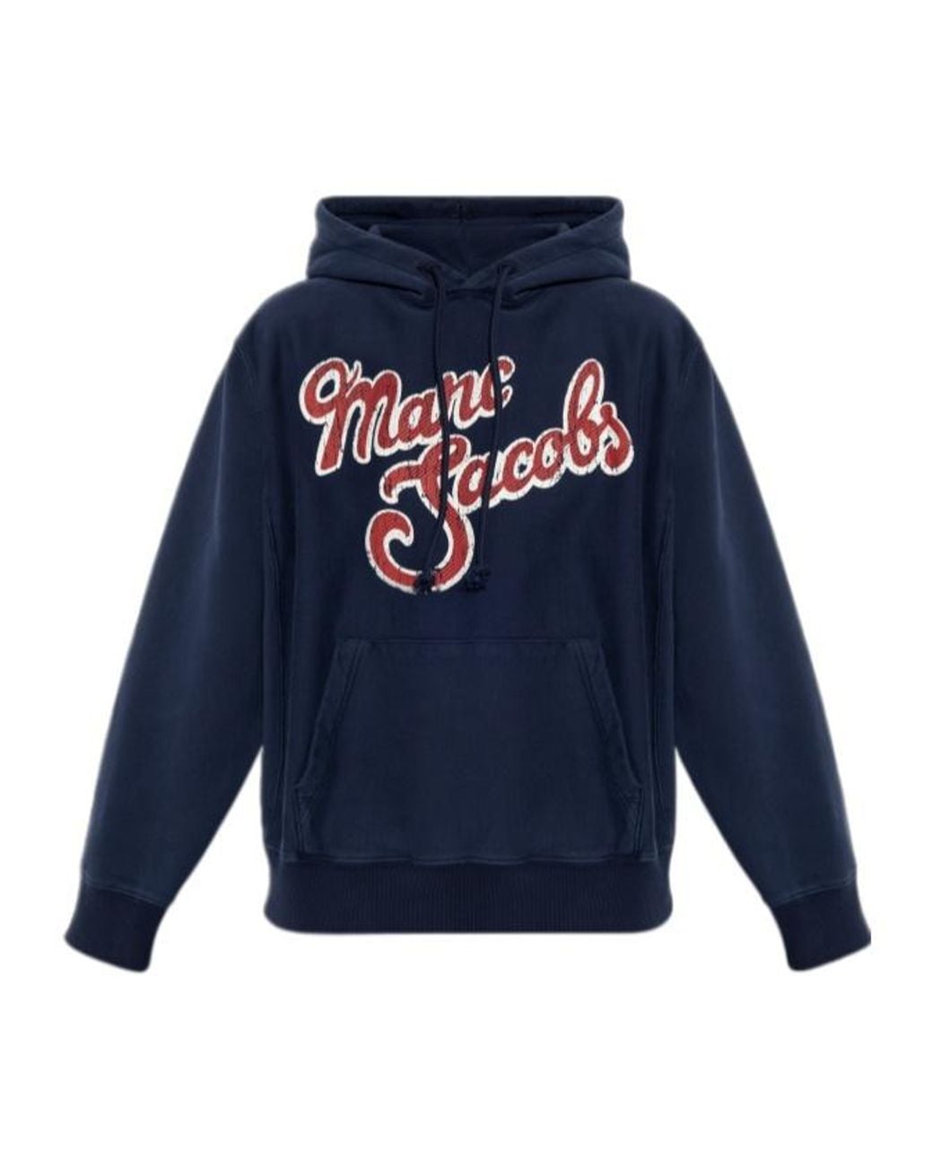 Marc Jacobs Blue Logo-Printed Drawstring Hoodie