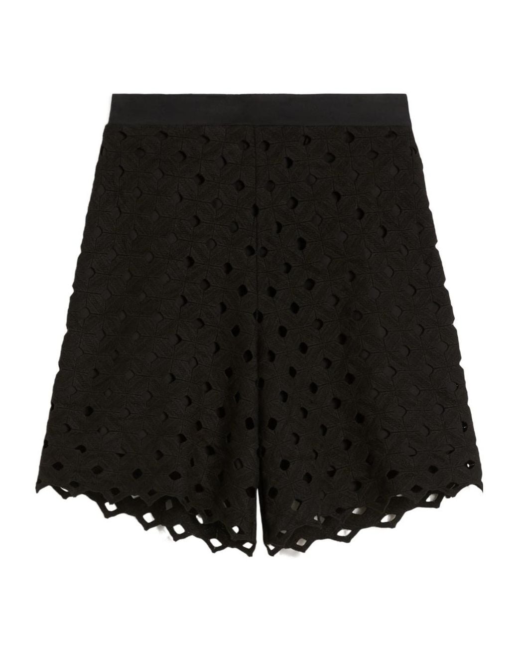 Max Mara Black Eyelet Shorts