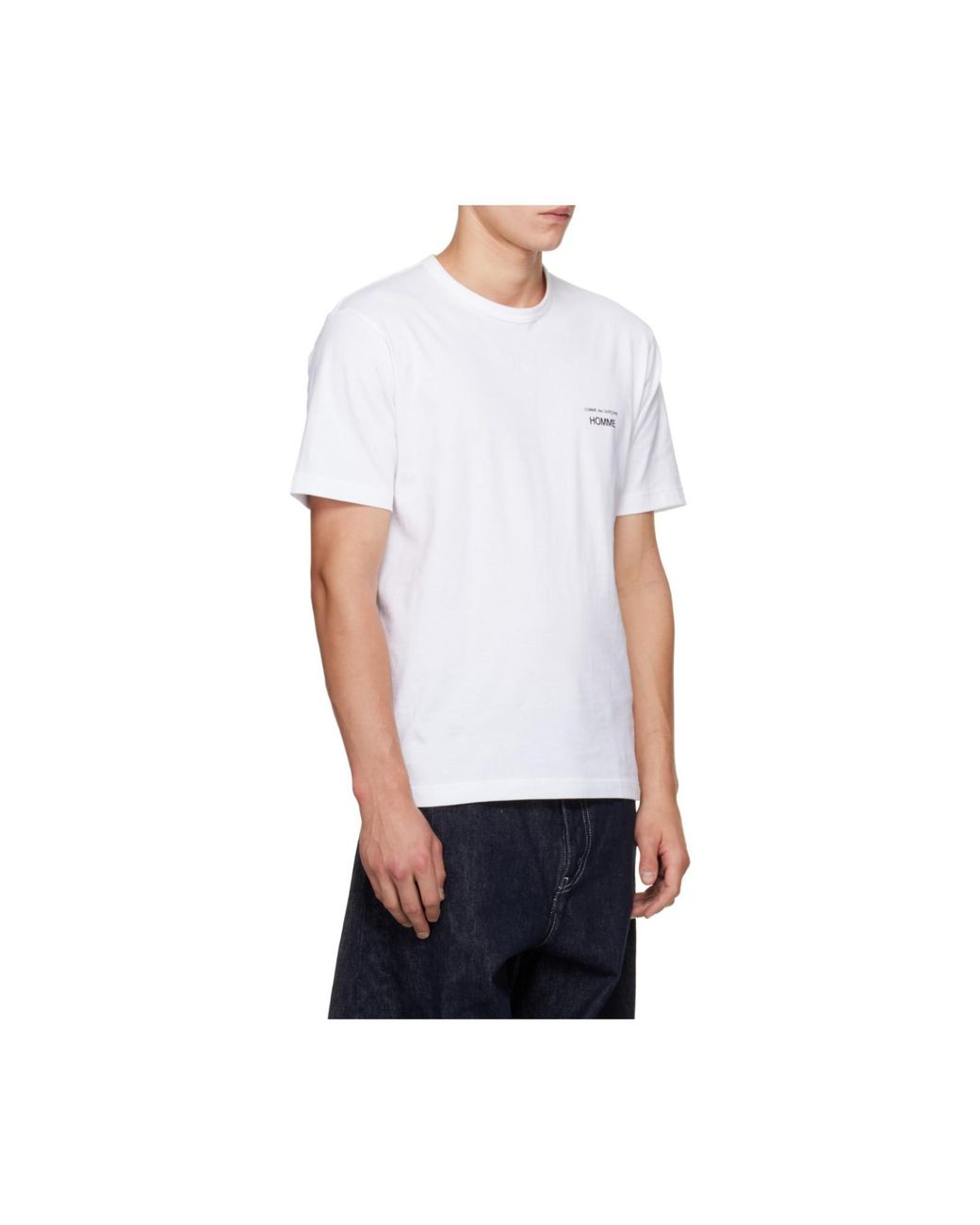 Comme des Garçons White Crew Neck Short-Sleeved T-Shirt for men