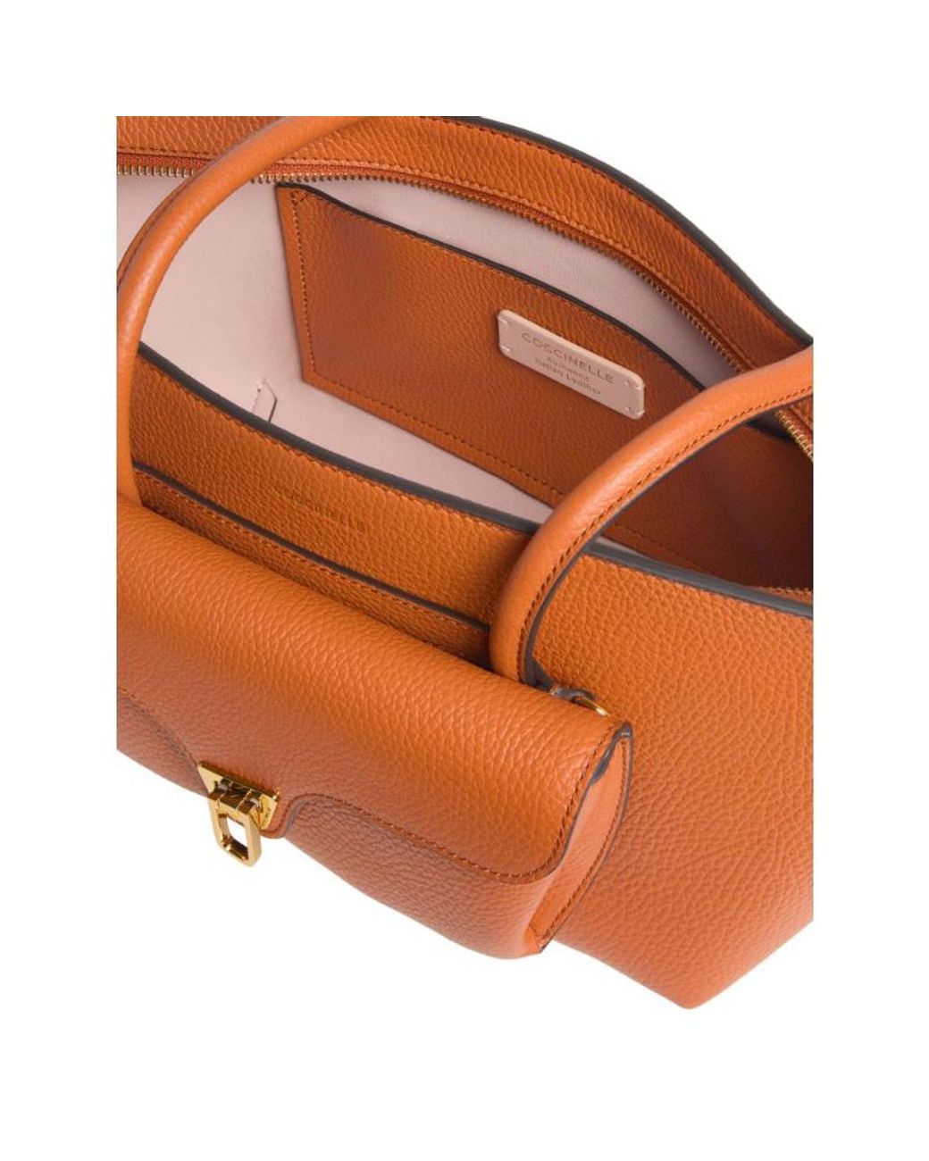 Coccinelle White Logo Printed Shoulder Bag