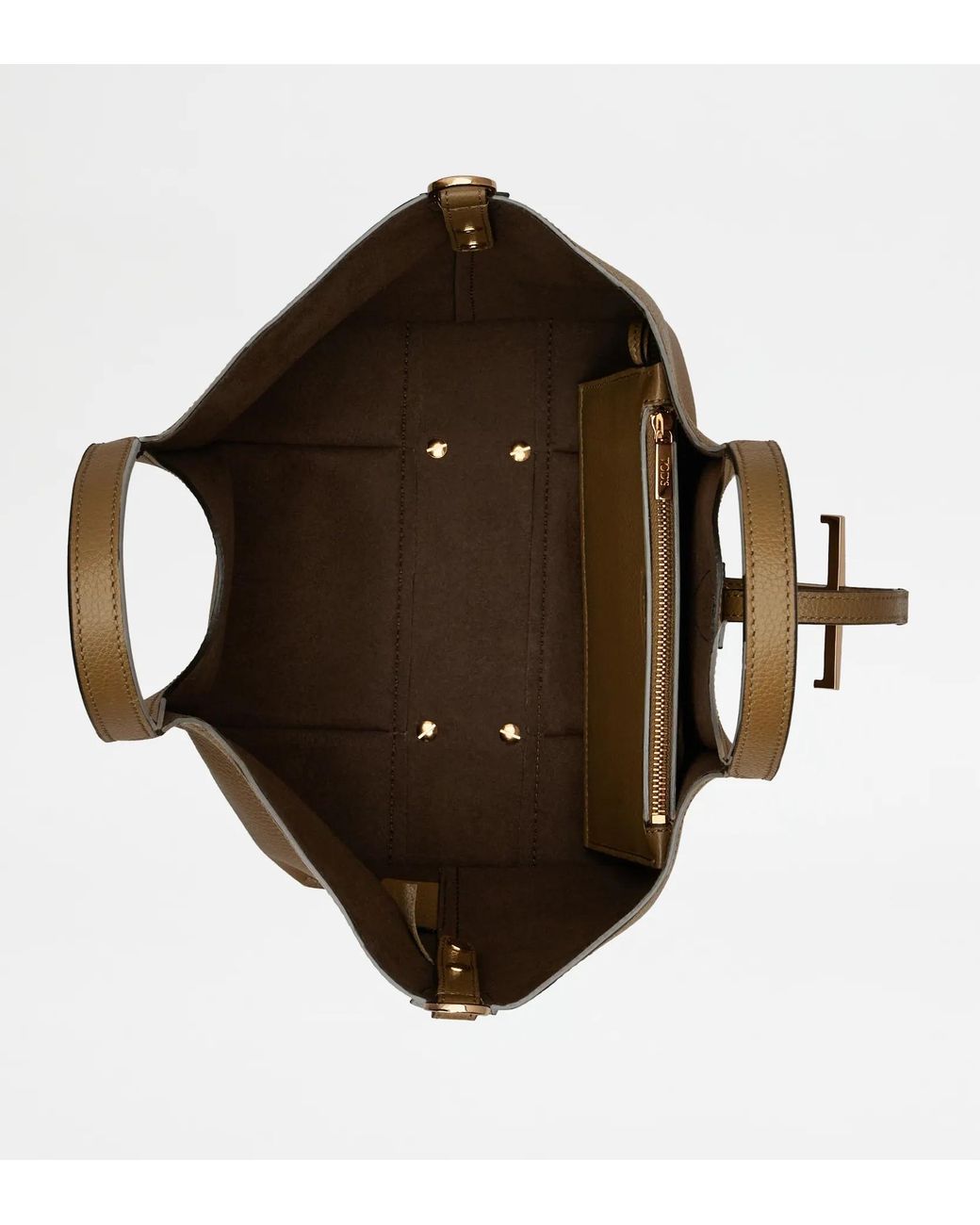 Tod's Brown T Timeless Mini Shopping Bag