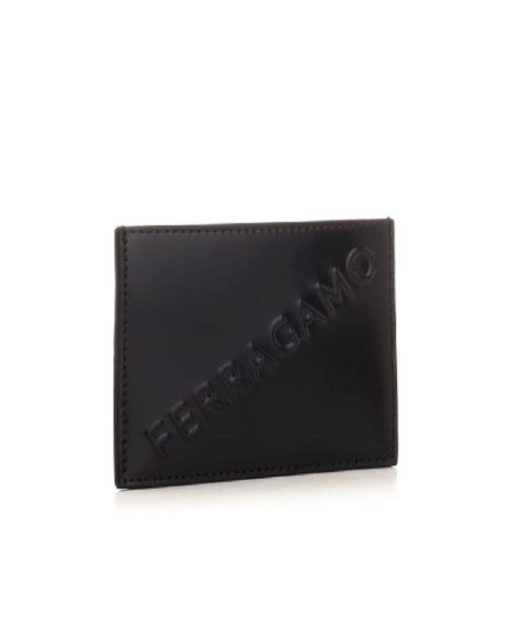 Ferragamo Black Logo Embossed Cardholder for men