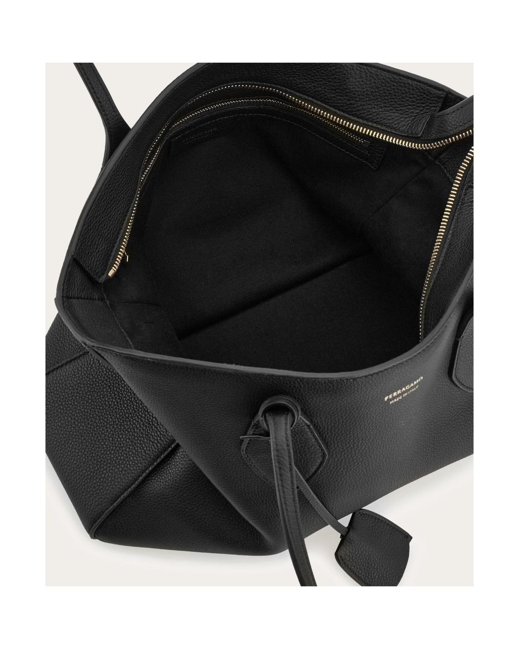 Ferragamo Black Ferragamo Logo Stamp Tote Bag