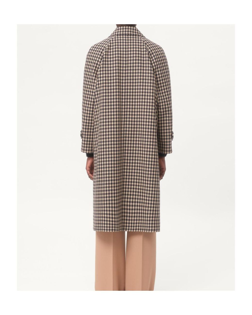 Valentino Brown Checked Single-Breasted Coat for men