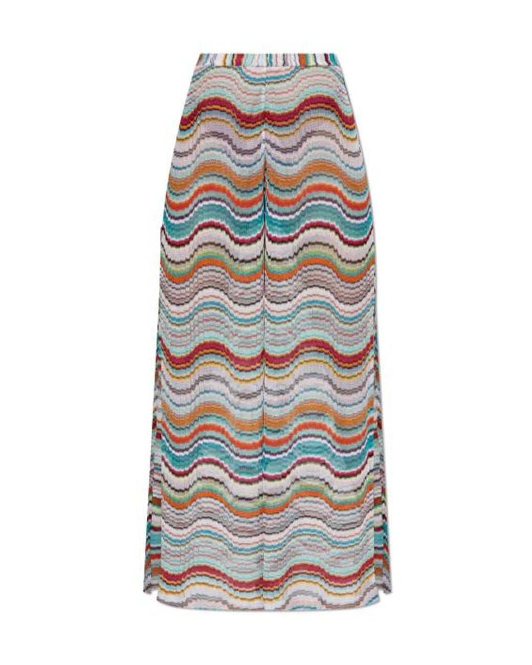 Missoni Gray Side Slit High-Waisted Trousers